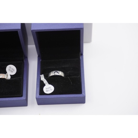 Lot of 2 Italo Wedding Band His and Hers Set Size (Her's SZ 7) (His SZ 9) - Picture 4 of 7